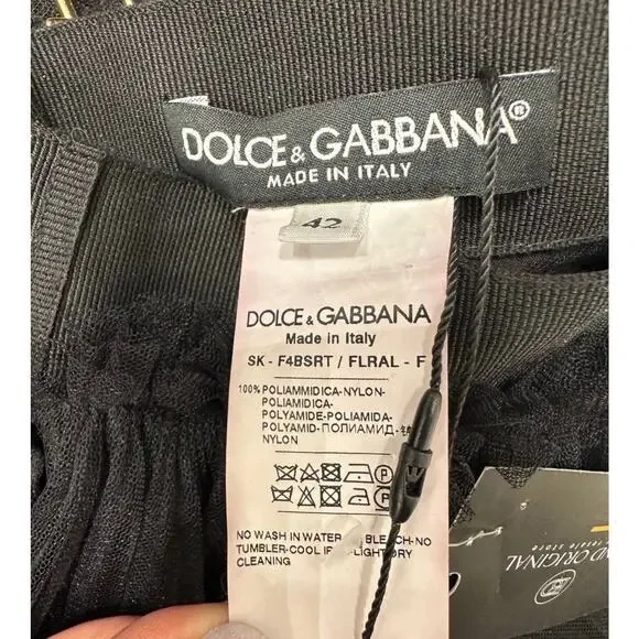 Dolce & Gabbana Black Tulle & Lace Skirt Sz.42 - Picture 3 of 9